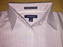 Lands&#39; End Dress Shirt Size: 2 (Extra Small) New Ship Free Striped Long Sleeve - £55.05 GBP