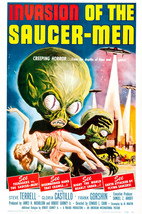 Invasion of The Saucer Men Vintage Sci-Fi Martian UFO Artwork 24x18 Poster - $23.99