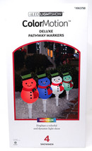 Gemmy 4963750 Led Lightshow Colormotion Deluxe Pathway Markers 4 Snowmen - New! - £32.13 GBP