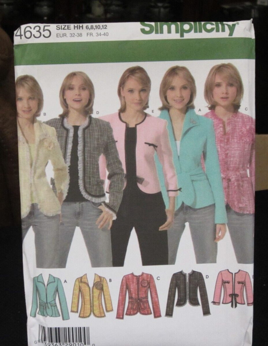 Primary image for Simplicity 4635 Misses' Jacket in 2 Lengths Pattern - Size 6/8/10/12