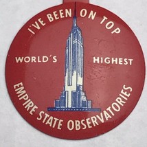 Empire State Observatories Vintage Fold Over Pin Clip Button Souvenir New York - £7.86 GBP
