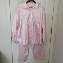 Vintage Intimate Mood Cottage Core Satin Pajama Set Women Size Large Pink - €20,39 EUR