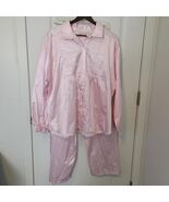 Vintage Intimate Mood Cottage Core Satin Pajama Set Women Size Large Pink - €20,39 EUR