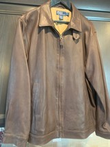 Ralph Lauren Polo Men's Brown Lambskin Leather Jacket Size Large RN41381 - £192.57 GBP