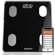 Black 400 Lb. Konquest Premium Smart Digital Bathroom Scale With Wireless - £35.37 GBP