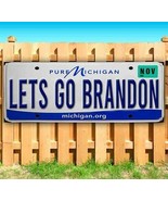 LET'S GO BRANDON LICENSE PLATE MICHIGAN Banner Advertising Vinyl Flag Sign TRUMP - $22.02 - $157.24