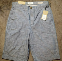 NWT Goodfellow Mens Flat Front Shorts Chambray Blue Casual Summer Chino Size 28 - £12.65 GBP