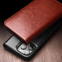 Genuine Leather Flip back Case For iPhone 15 15Pro 15Pro max ultra - £79.17 GBP