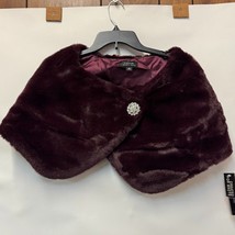 Tahari Womens S Wine Red Faux Fur Capelet Shawl Shrug NWT DH80 - $48.99