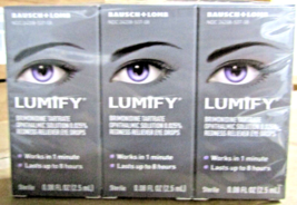 NEW 3 Pk Bausch + Lomb Lumify Redness Reliever Eye Drops .08 fl oz  - £23.64 GBP