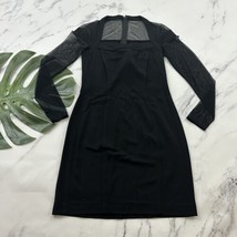 Tadashi Womens Vintage Mini Dress Size M New Black Mesh Sleeve Sheath Cocktail - £38.20 GBP