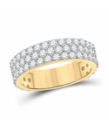 14kt Yellow Gold Mens Round Diamond Pave Band Ring 2-7/8 Cttw - £1,589.24 GBP