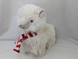 Joann Store Llama Alpaca Plush 13 Inch Cream Red Stripe Scarf Stuffed Animal Toy - £10.00 GBP