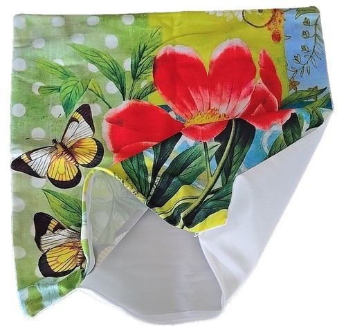 Handcrafted ~ ORANGE Flower w/Butterfly Print ~ 17.5" x 17.5" ~ Pillow Cover Item image 3