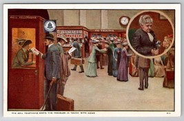 Bell Telephone Advertising Train Station Keeps in Touch Travelers Postcard A25 - £9.49 GBP