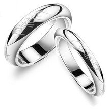 Personalized Name Engrave Matching Valentines Gift Pair Ring Set - £23.52 GBP