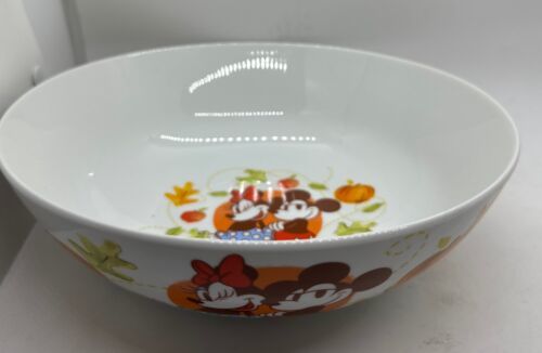 Primary image for Disney Mickey & Minnie Mouse Ceramic Autumn Fall Thanksgiving Serving Bowl