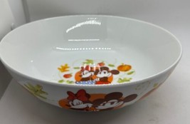 Disney Mickey &amp; Minnie Mouse Ceramic Autumn Fall Thanksgiving Serving Bowl - £20.24 GBP