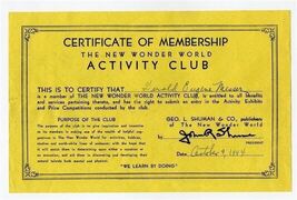 New Wonder World Activity Club Membership 1944 Library of Knowledge - $17.80