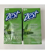(2) ZEST FRESH ALOE Rich Lather Refreshing BAR SOAP Sealed 6 Bars - $709.13 MXN
