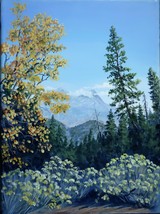 Fall View on the Road to Big Bear Lake Original Oil Painting by Irene Livermore - £179.85 GBP