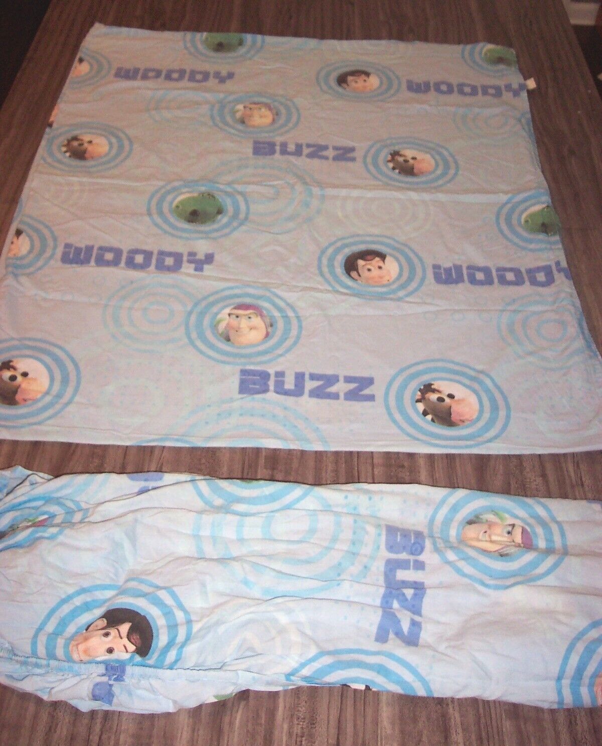 Walt Disney TOY STORY BUZZ LIGHTYEAR WOODY REX Full Size Sheet Set Fabric - $24.74