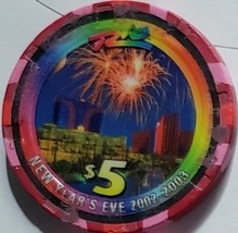  $5 Ltd EditionRIO Hotel &amp;  Casino Vegas Casino Chip New Year&#39;s 2002 2003 - £8.61 GBP