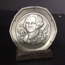 American Collector Guild Mini George Washington Pewter Plate Medallion - $5.45