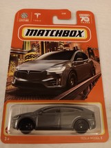 Matchbox 2023 #90 Dk. Silver Tesla Model X Electric Vehicle MBX Metro Series MOC - £11.71 GBP