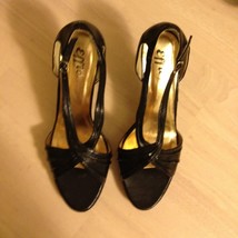Effie Brand Women&#39;s Shoes Black Faux Leather 4&quot; High Heel Shoes SIZE 10 - $226.18 MXN