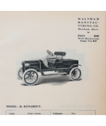 1908 Waltham Mfg Model 28 Runabout Catalog Advertisement Automobilia F17M1 - $29.99