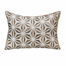 14&quot; X 20&quot; Gray And Copper 100% Cotton Geometric Zippered Pillow - £44.41 GBP