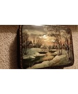 Russian Lacquer Box MOP inlay fine Hand Painted CUHUUH ZUMAPOCCNR NOCTAB... - $273.03 CAD