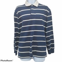  Tommy Hilfiger Mens Shirt Large Blue White Stripe Long Sleeve  100% Cotton - £15.82 GBP