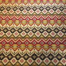 Vtg Nylon Polyester Blend Southwest Style Twin Blanket 68x90 Red Yellow Brown - £42.62 GBP