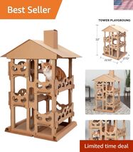 Cardboard Cat Condo w/ Catnip for Indoor Cats, Ft. Scratching Pads - Tow... - $173.41