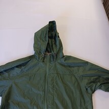 LL Bean 0AKC5 Men’s Green Hidden Hoodie Full Zip Nylon Jacket Size Medium image 14