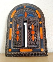 Moroccan Mirror Traditional Handmade Vintage Antique Metal Wood Decoration Wall - £79.61 GBP