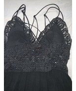Victoria&#39;s Secret PINK crochet lace knee length dress SIZE S Black Sexy - £18.61 GBP