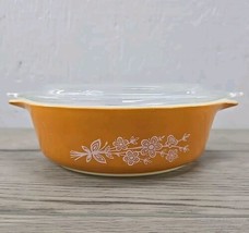 Vintage Pyrex Brown Butterfly Gold 500 ml Casserole Dish With Lid - # 471-B - £10.83 GBP