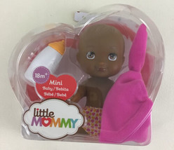 Little Mommy Mini Baby Doll AA Brown Ethnic Bottle Pink Blanket Toy 2018... - $14.80