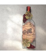 Vintage Metal Chateau Vin Wine Bottle Welcome Hanging Sign Grape Vine 25... - $564.52 MXN