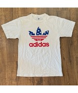 Adidas Patriotic Men&#39;s White Red &amp; Blue American Flag Logo Stars &amp; Strip... - $463.54 MXN