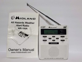 Midland Weather Radio WR-100 Public Alert NOAA Emergency with Manual Book - £14.72 GBP