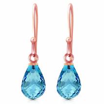 Galaxy Gold GG 14k Rose Gold Fish Hook Earrings with Natural Blue Topaz - $3,623.55 MXN