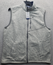 IZOD Golf Performance Fleece Vest Mens Gray XL Stretch Sleeveless Mock N... - $34.46