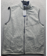 IZOD Golf Performance Fleece Vest Mens Gray XL Stretch Sleeveless Mock N... - $47.13 CAD