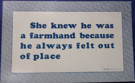 Vintage Farmhand Ink Blotter Card - $2.99
