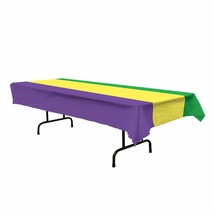 Mardi Gras Plastic Purple Green Yellow Tablecover 54 x 108 - £4.76 GBP