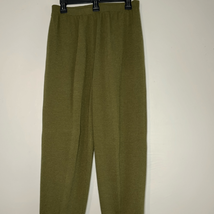 Vintage Helen Hsu Olive Green Knit Pants Size Large - £29.76 GBP